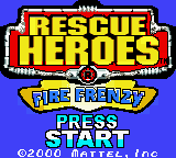 Rescue Heroes Fire Frenzy title screen for GameBoy Color